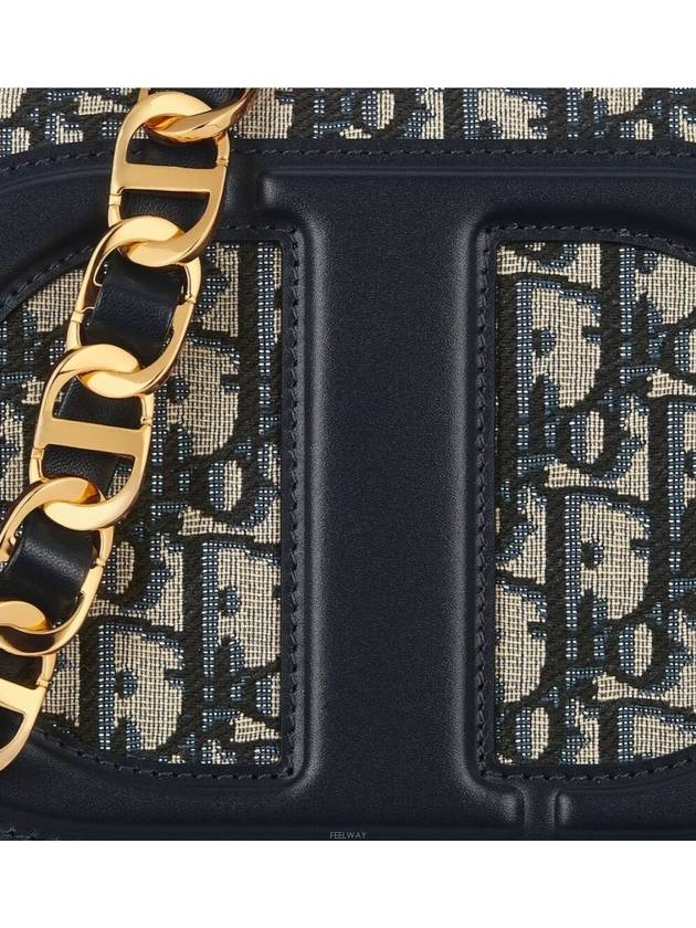 CD Signature Oblique Jacquard Shoulder Bag Blue - DIOR - BALAAN 8