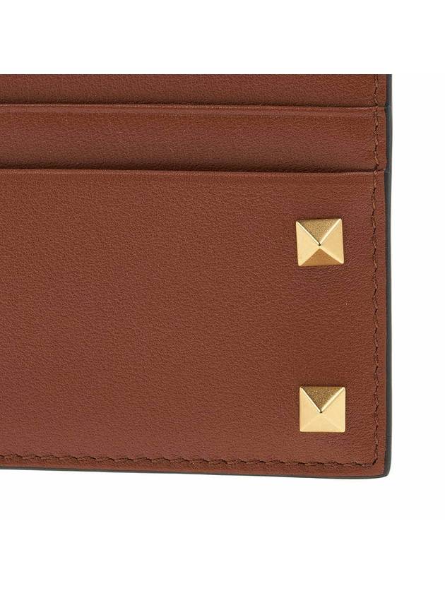 Rockstud Card Wallet Brown - VALENTINO - BALAAN 7