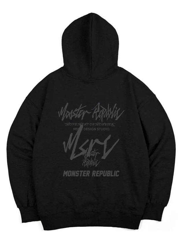 Movement Lettering Gray Hoodie Black - MONSTER REPUBLIC - BALAAN 2