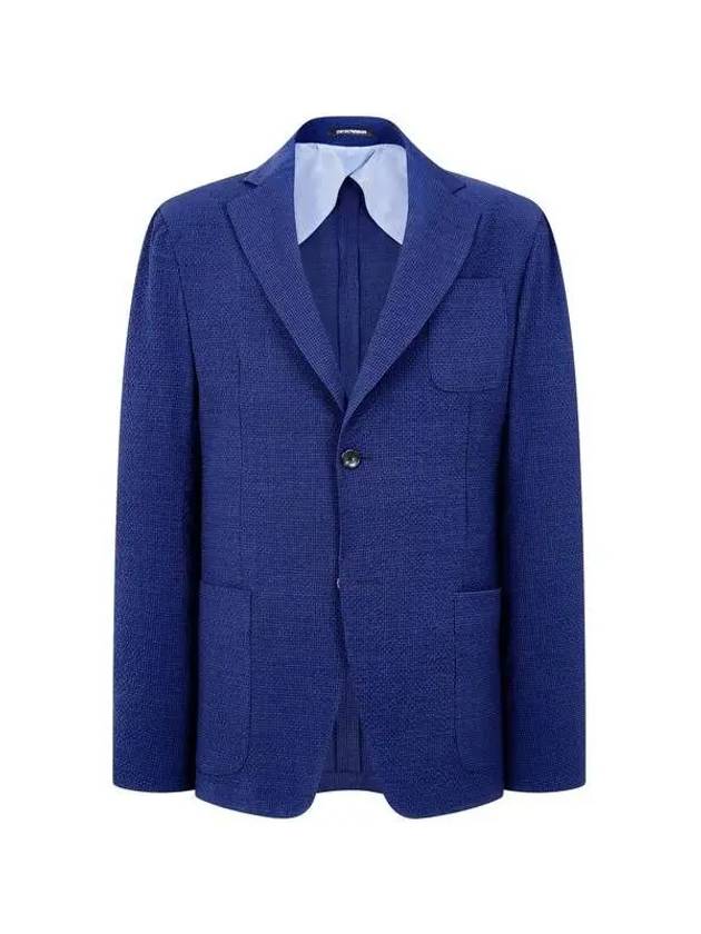 Men s wool blend seersucker jacket navy 271428 - EMPORIO ARMANI - BALAAN 1