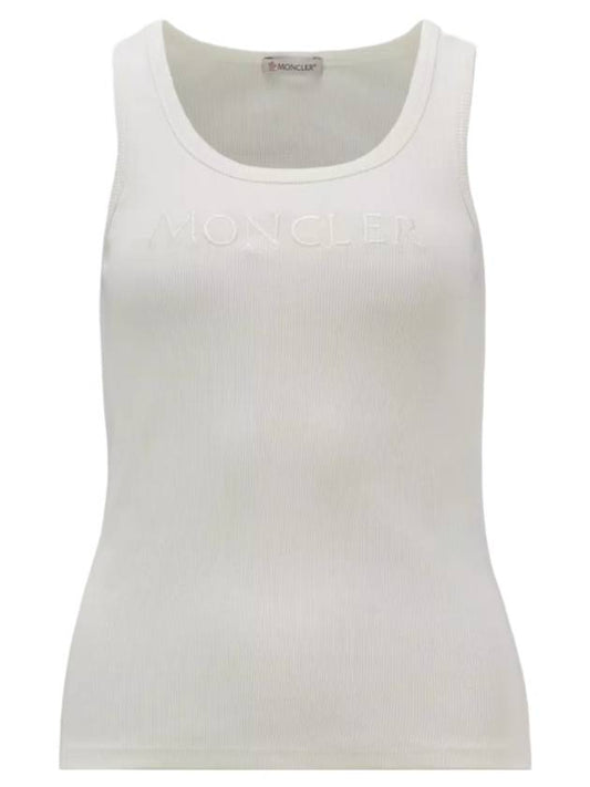 Women's Embroidered Logo Sleeveless White - MONCLER - BALAAN 1