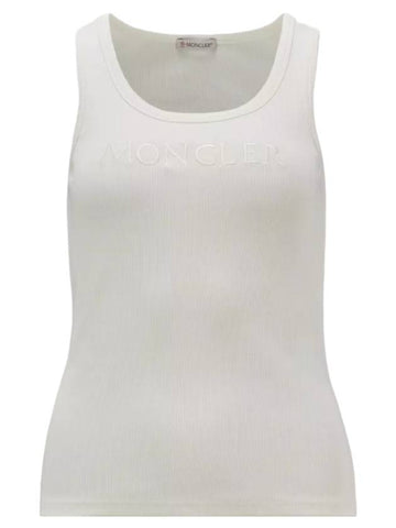 Women's Embroidered Logo Sleeveless White - MONCLER - BALAAN 1