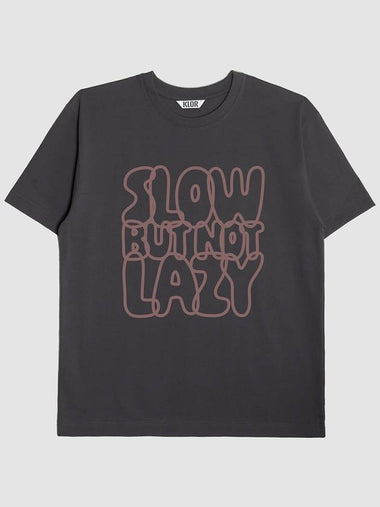 S.B.N.L Lettering Short Sleeve T-Shirt Charcoal - KLOR - BALAAN 1