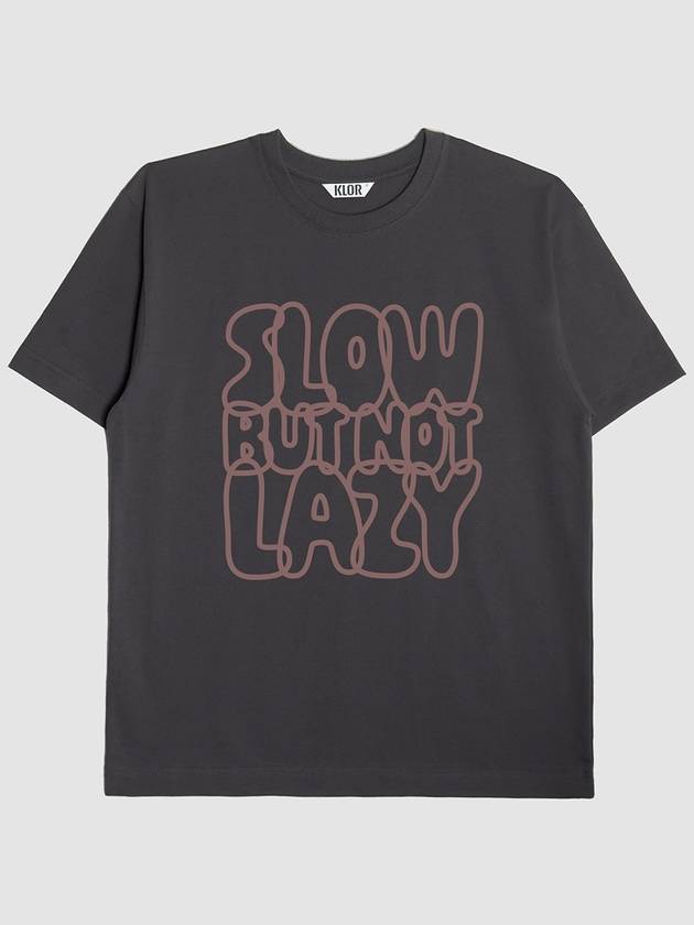 S.B.N.L Lettering Short Sleeve T-Shirt Charcoal - KLOR - BALAAN 2