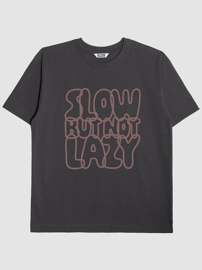 S.B.N.L Lettering Short Sleeve T-Shirt Charcoal - KLOR - BALAAN 2