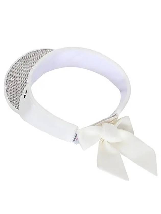 Ribbon Decorated Visor 8733LZSPWHITE - BLACK&WHITE - BALAAN 3