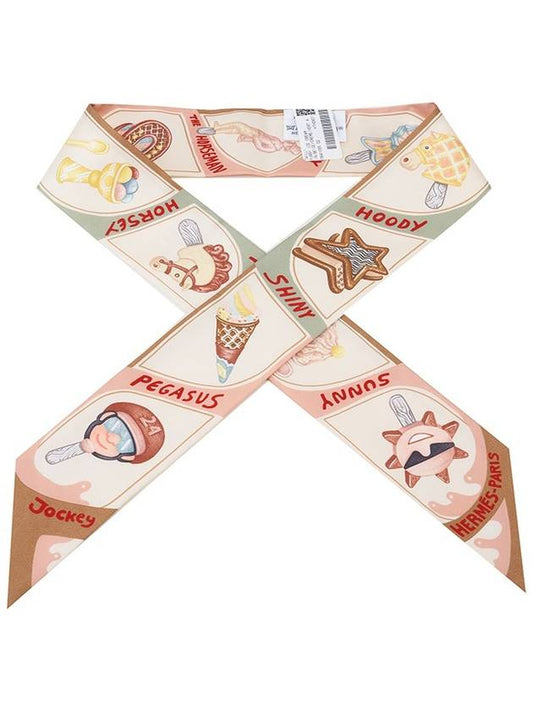 Funny Ice Cream Twilly Scarf Beige - HERMES - BALAAN 2