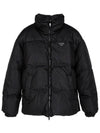 Medium-Length Re-Nylon Reversible Down Padded Jacket Black - PRADA - BALAAN 5