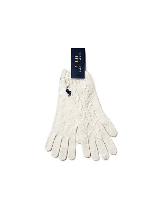 WC0528 107 Pony Cable Knit Gloves - POLO RALPH LAUREN - BALAAN 1