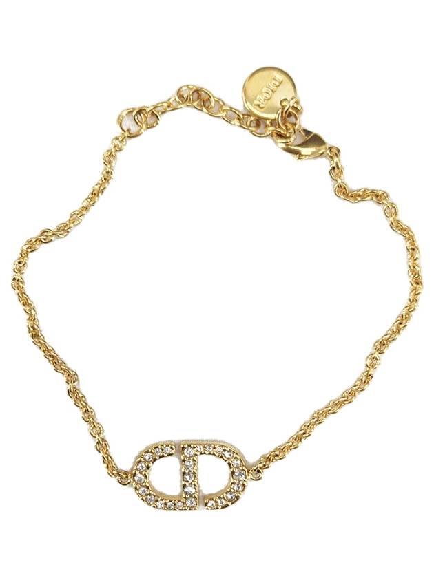 Petit CD Metal Crystal Bracelet Gold - DIOR - BALAAN 2