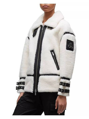 Golden Prairie Shearling Jacket White - MOOSE KNUCKLES - BALAAN 1