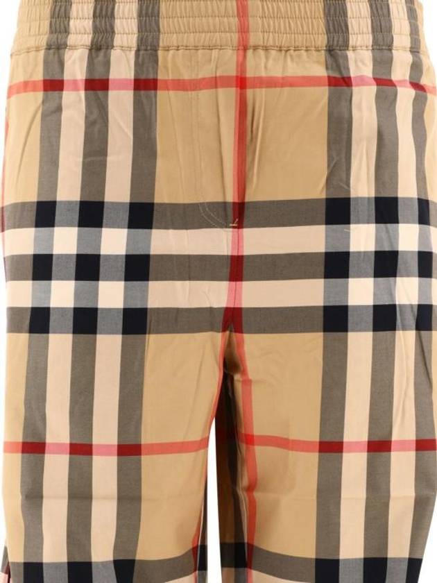 Check Cotton Straight Pants Beige - BURBERRY - BALAAN 4