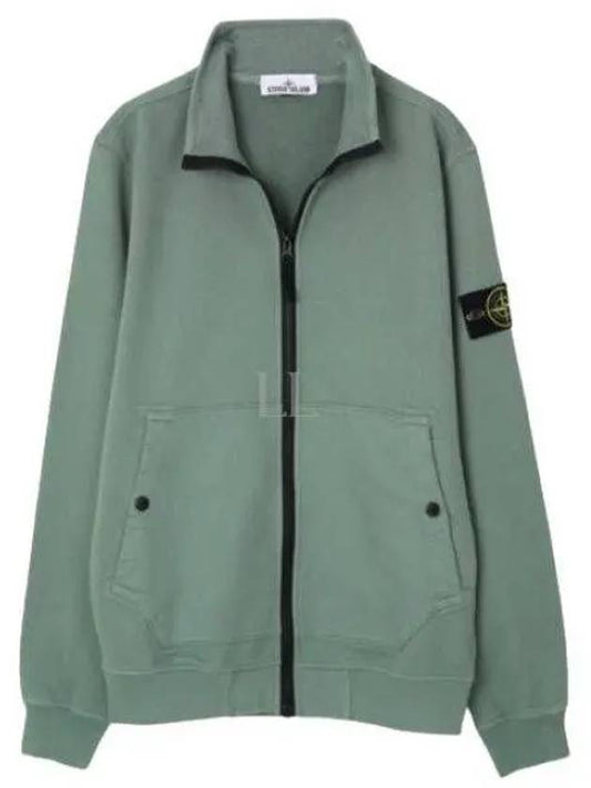 Men's Wappen Patch Cotton Zip Up Jacket Green - STONE ISLAND - BALAAN 2
