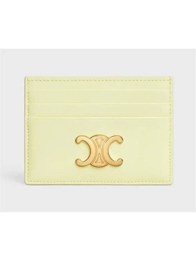 Triomphe Shiny Calfskin Card Wallet Light Yellow - CELINE - BALAAN 2