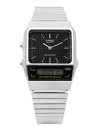 Digital Analog Square Vintage Retro Metal Watch Silver - CASIO - BALAAN 2