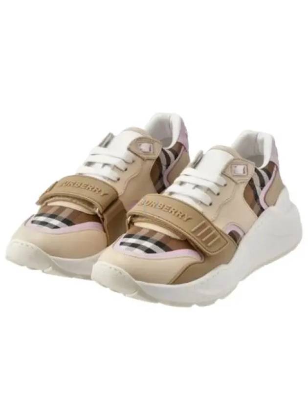 Women's Velcro Check Low-Top Sneakers Beige - BURBERRY - BALAAN 2