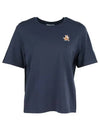 Speedy Fox Patch Comfort Short Sleeve T Shirt Navy - MAISON KITSUNE - BALAAN 2