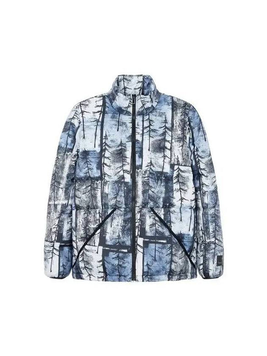 PS tree print duck down jacket navy - PAUL SMITH - BALAAN 1