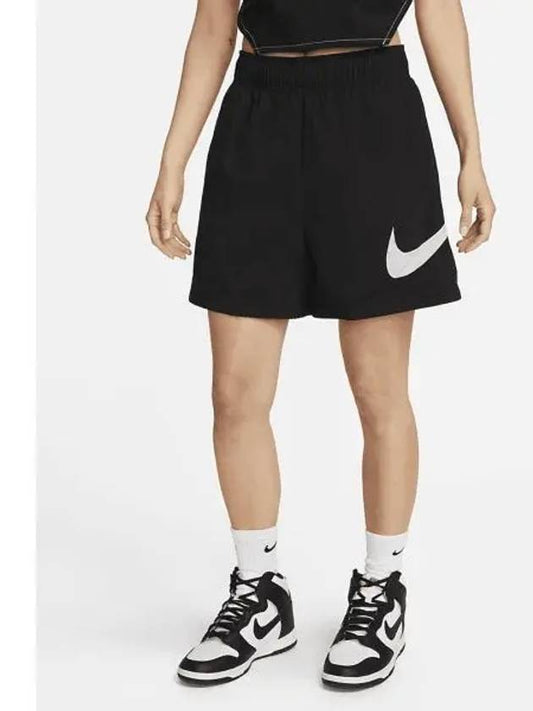 Sportswear Essentials High Rise Woven Shorts Black - NIKE - BALAAN 2