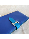 Bean long wallet Epson blue two tone silver plate - HERMES - BALAAN 3