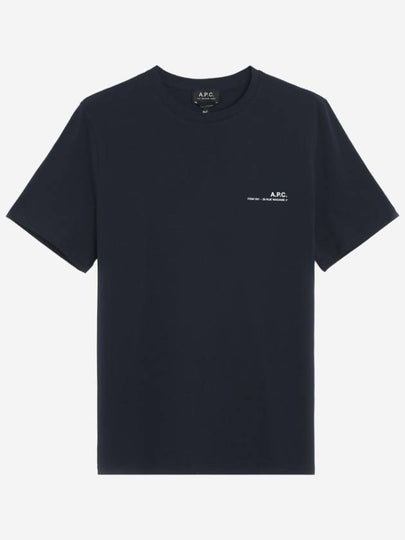 Men's Item Logo Cotton Short Sleeve T-Shirt Navy - A.P.C. - BALAAN 2