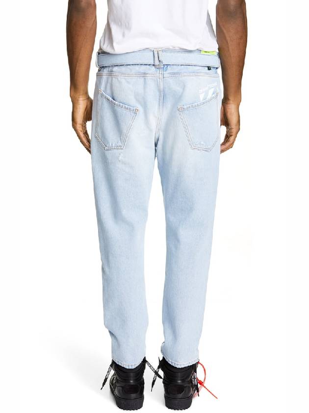 OFF-WHITE Belted Slim Fit Jeans - OFF WHITE - BALAAN 3