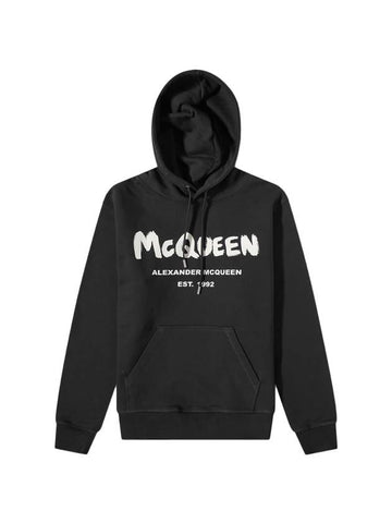 Graffiti Logo Hoodie Black - ALEXANDER MCQUEEN - BALAAN 1