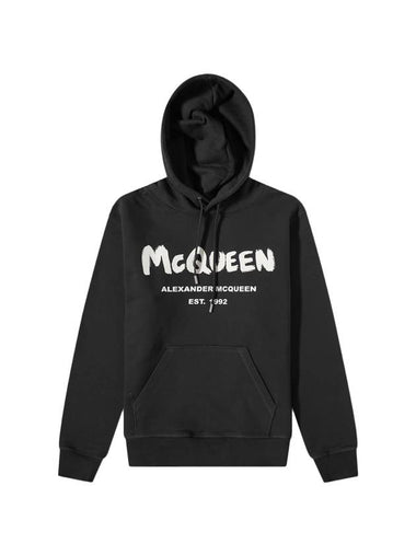 Graffiti Logo Hoodie Black - ALEXANDER MCQUEEN - BALAAN 1