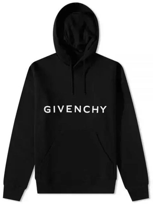 logo print cotton hoodie black - GIVENCHY - BALAAN 1