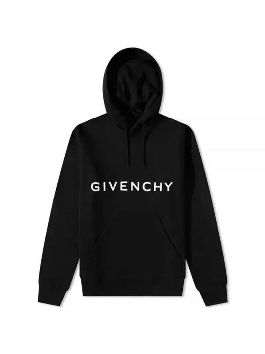logo print cotton hoodie black - GIVENCHY - BALAAN 1