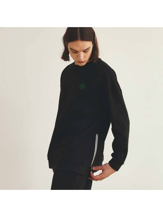 Side Zipper Sweatshirts Black - THE GREEN LAB - BALAAN 1