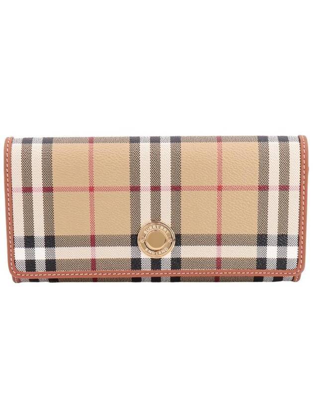 Vintage Check Flap Long Wallet Beige - BURBERRY - BALAAN 1