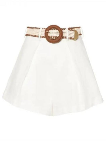 HALLIDAY Belt Linen Shorts 271694 - ZIMMERMANN - BALAAN 1