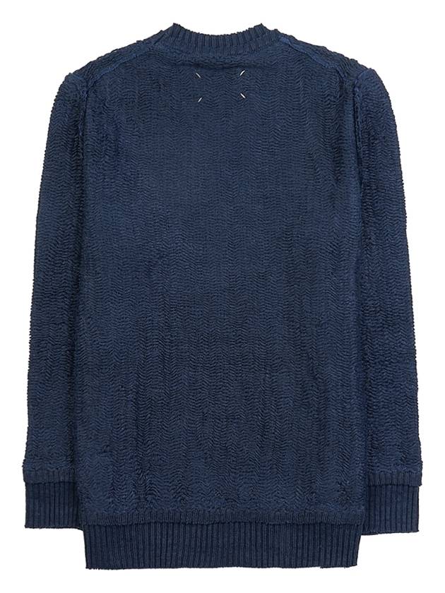 Raw Woven Knit Top Navy - MAISON MARGIELA - BALAAN 3