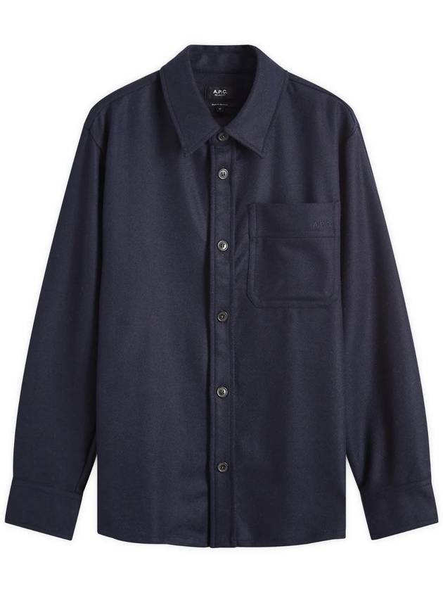 Basile Wool Long Sleeve Overshirt Navy - A.P.C. - BALAAN 1