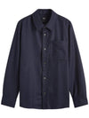 Basile Wool Long Sleeve Overshirt Navy - A.P.C. - BALAAN 1