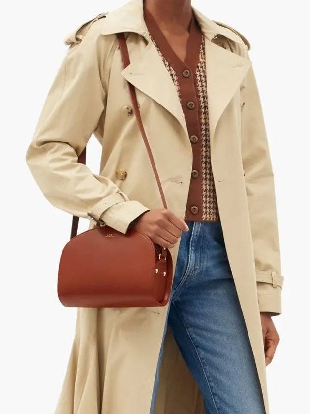 Half moon half moon smooth leather shoulder bag brown PXADM F61048 CAD - A.P.C. - BALAAN 3