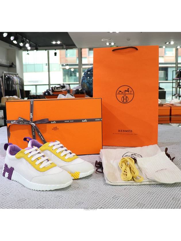 Bouncing Mesh Low Top Sneakers White Purple - HERMES - BALAAN 7