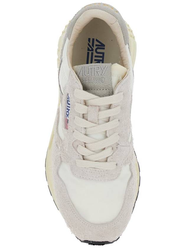 'Reelwind' White Low Top Sneakers With Logo Patch In Leather And Fabric Woman - AUTRY - BALAAN 4