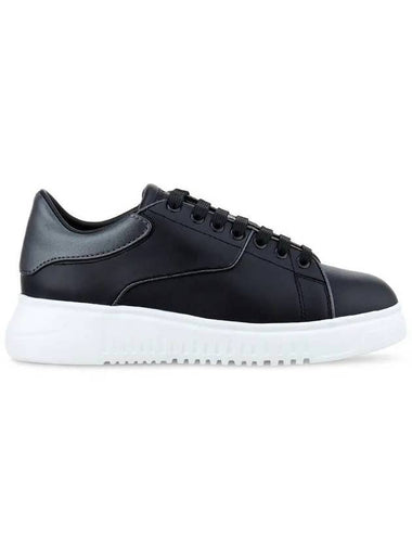 Women s Logo Platform Leather Sneakers Black - EMPORIO ARMANI - BALAAN 1