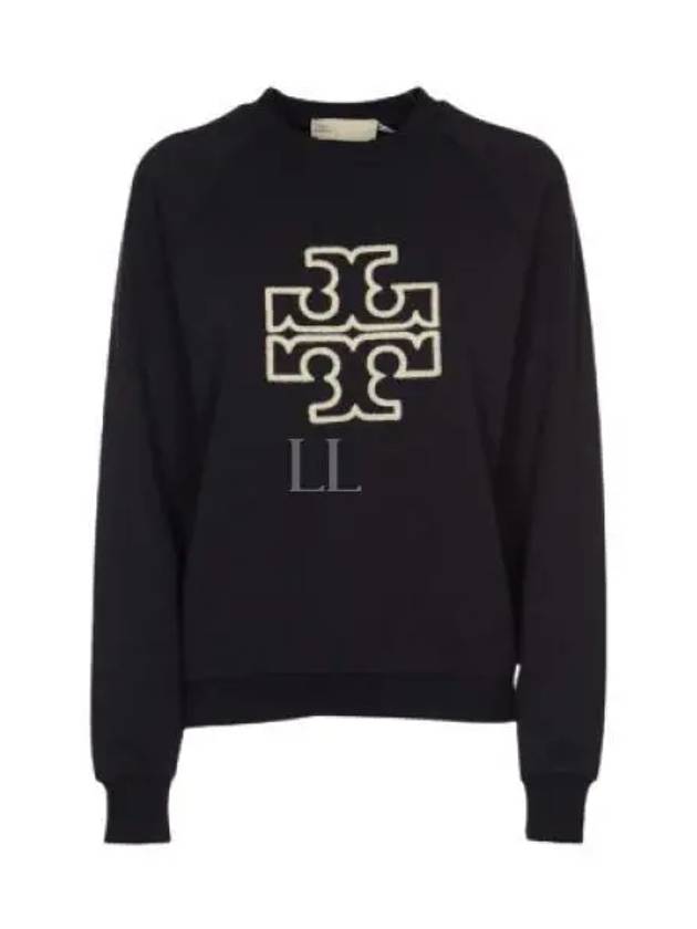 Logo Applique Sweatshirt Navy - TORY BURCH - BALAAN 2