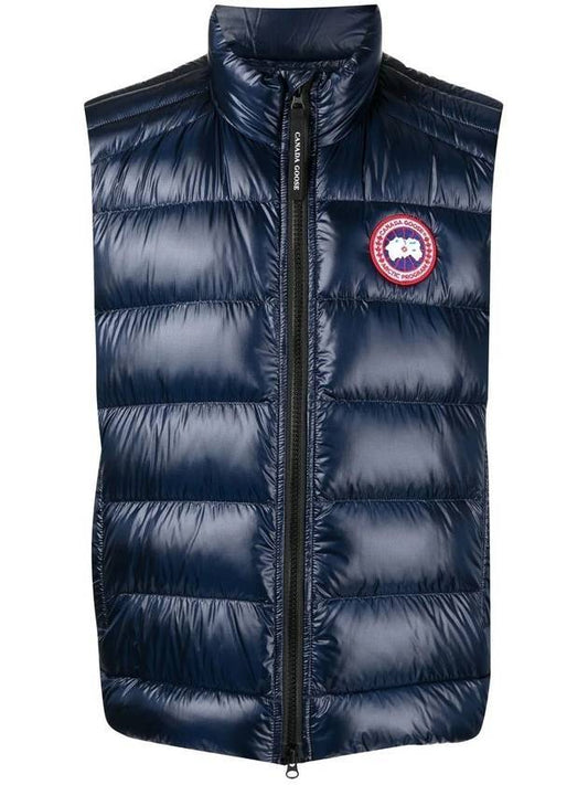 Men's Crofton Logo Patch Padded Vest Atlantic Navy - CANADA GOOSE - BALAAN.