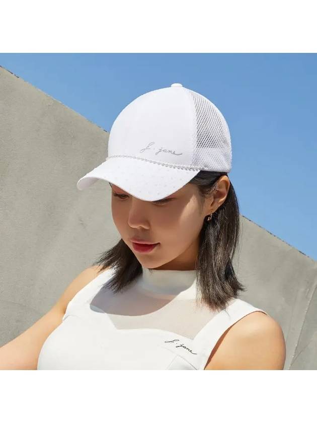 Golf Wear Pearl Mesh Ball Cap White - J JANE - BALAAN 1