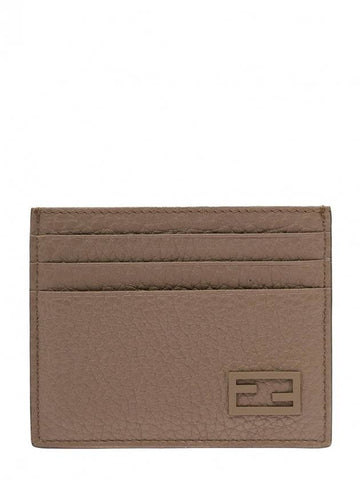 FF logo two-tone card wallet brown yellow - FENDI - BALAAN.