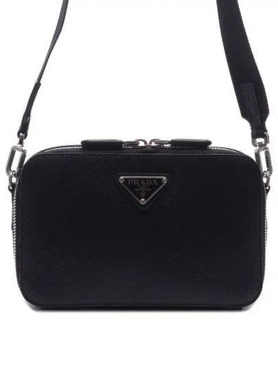 Brique Saffiano Leather Cross Bag Black - PRADA - BALAAN 2