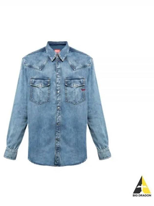 D Ocean Denim Long Sleeve Shirt Blue - DIESEL - BALAAN 2