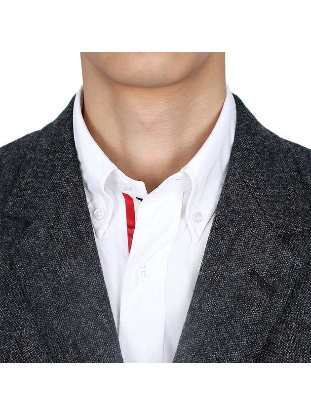 Donegal Tweed 4 Bar Single Breasted Blazer Jacket Grey - THOM BROWNE - BALAAN 7