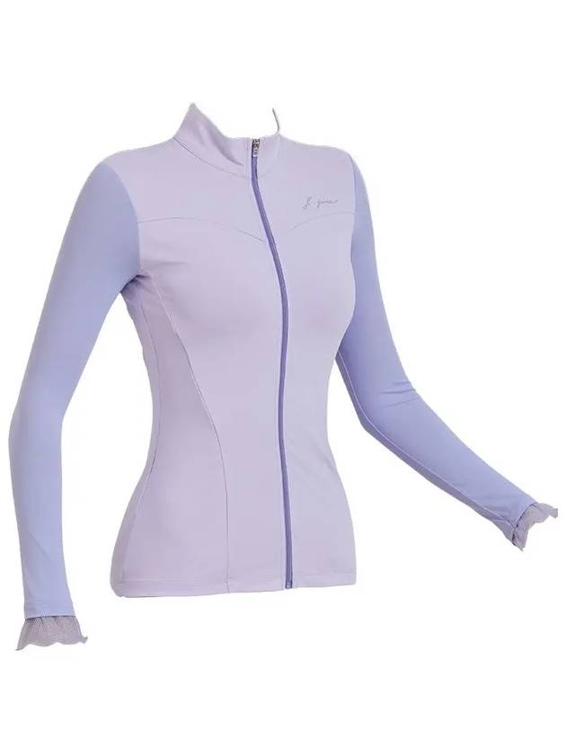 Golf Wear Open Zipper Cooling T-Shirt Lavender - J JANE - BALAAN 3