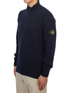 Wappen Patch Half Button Lambswool Knit Top Navy - STONE ISLAND - BALAAN 3