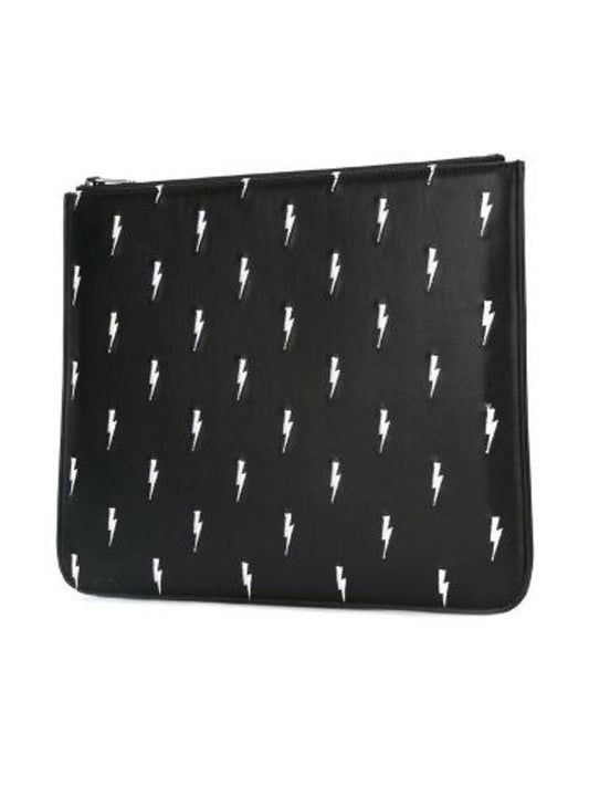 Lightning bolt embroidered clutch - NEIL BARRETT - BALAAN 2